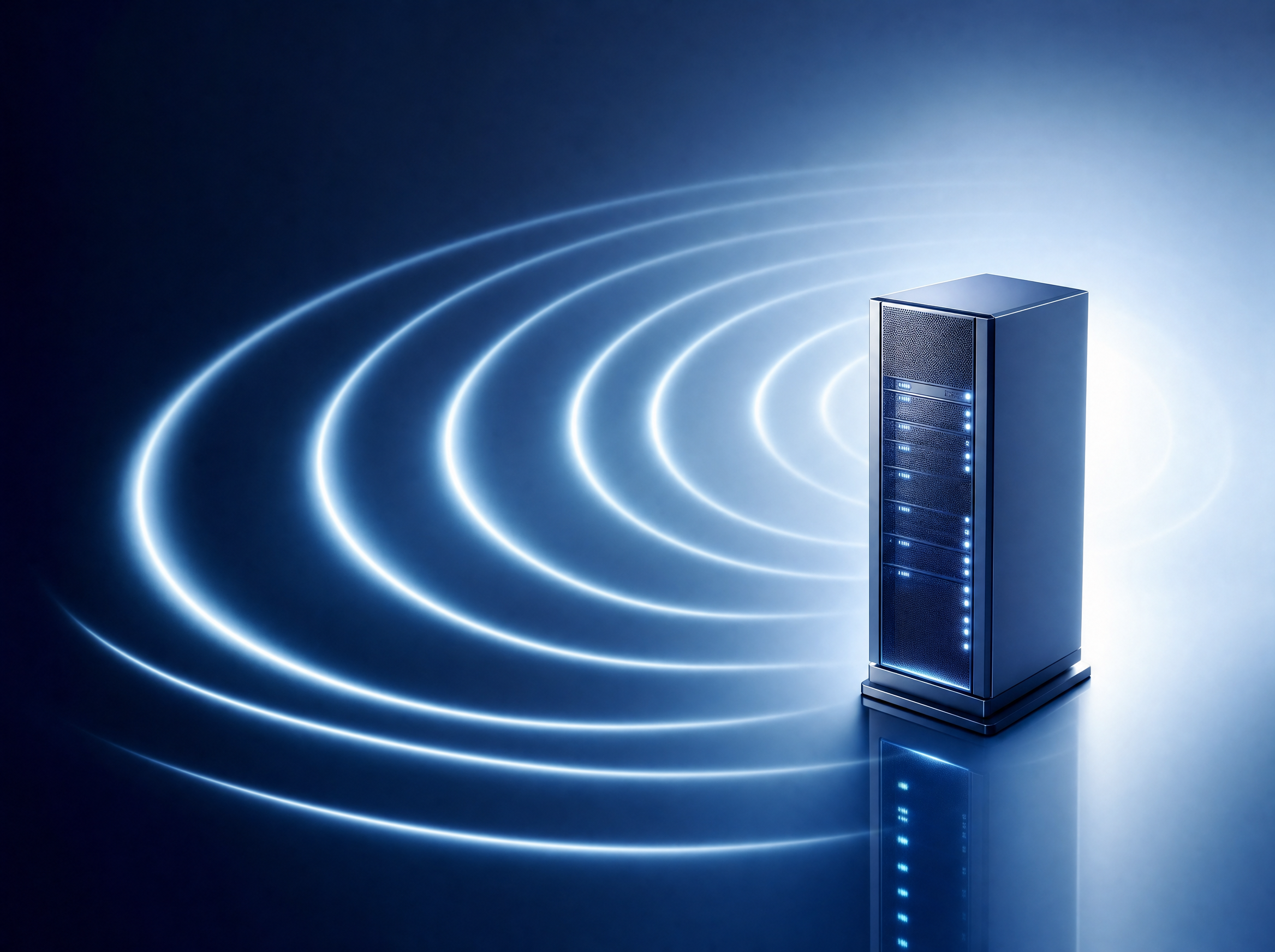 Ondas de radio emitidas desde un servidor de streaming
